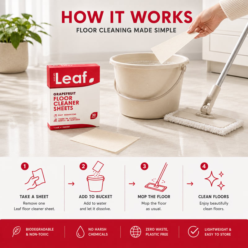 How it works - Leaf floor cleaning sheets